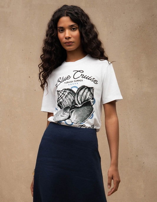 T-SHIRT BLUE CRUISE MADRE REINA BRANCA
