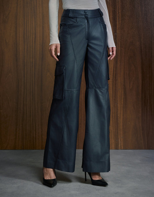 CALÇA HELO MADRE REINA COURO AZUL MARINE