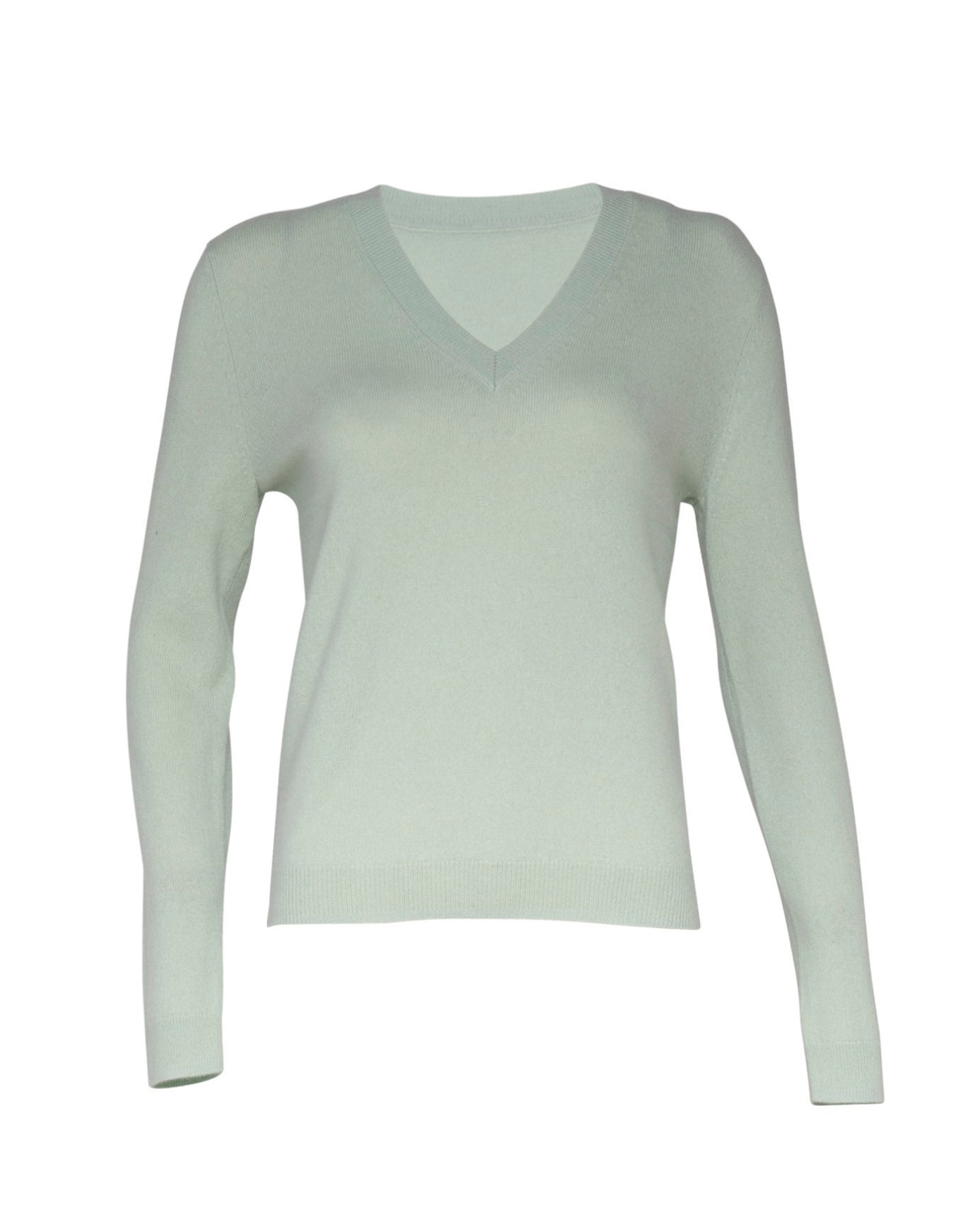 BLUSA CASHMERE GOLA V EM CASHMERE SÁLVIA
