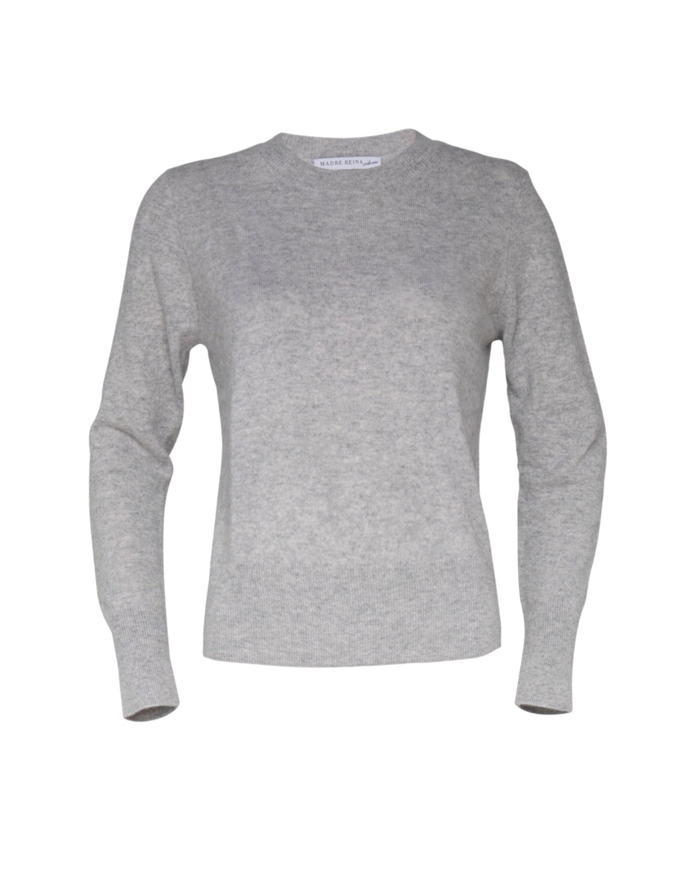 BLUSA GOLA REDONDA EM CASHMERE CINZA MESCLA