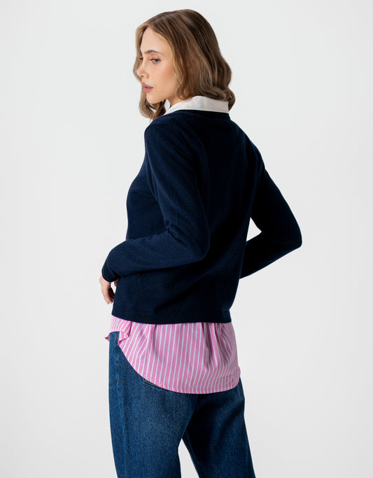 BLUSA MARIAH MADRE REINA CASHMERE MARINHO