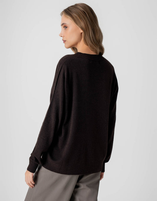 BLUSA MELINDA MADRE REINA TRICOT MARROM