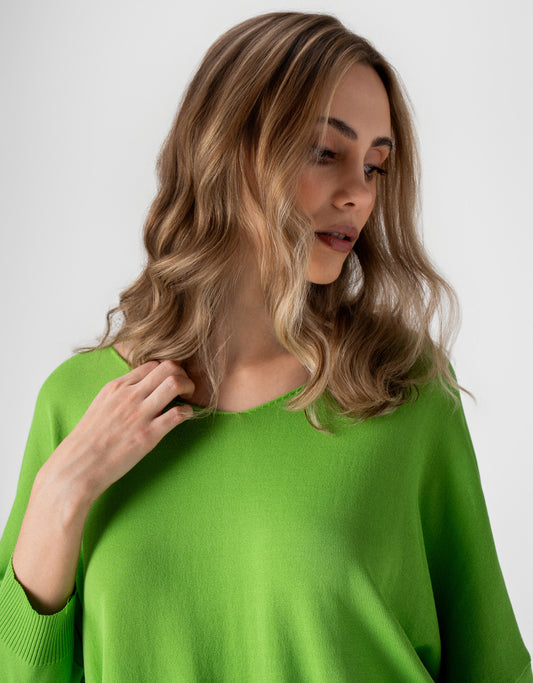 BLUSA OVER MADRE REINA TRICOT VERDE LEAF