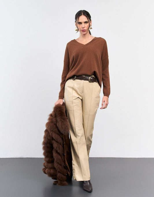 BLUSA STELLA MADRE REINA CASHMERE COFFEE