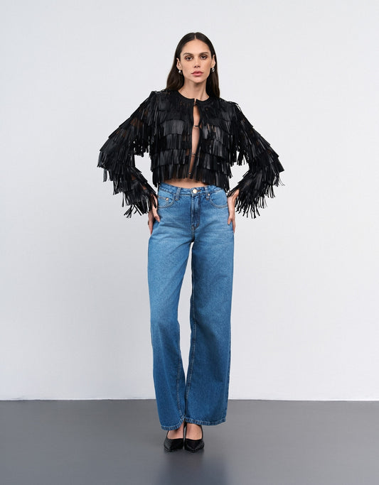 CALÇA ANDREIA MADRE REINA WIDE JEANS AZUL