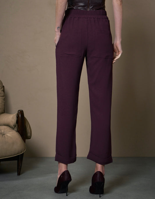 CALÇA ALANIS MADRE REINA CREPE BERINJELA