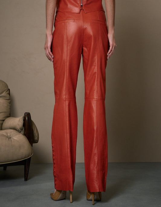 CALÇA SOPHIA MADRE REINA COURO AMBAR THUNDRA