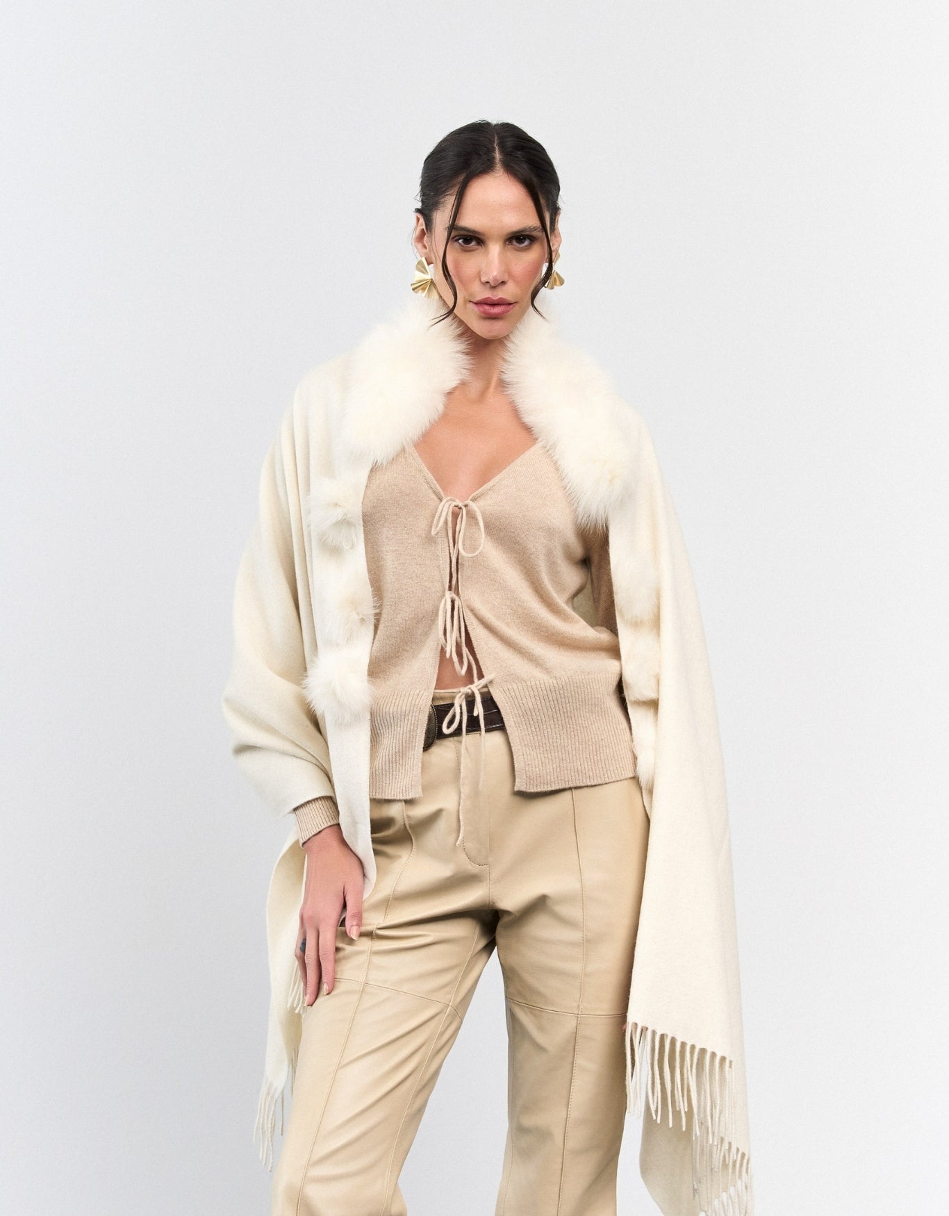 CARDIGAN AMARRAÇÃO MADRE REINA CASHMERE DESERT