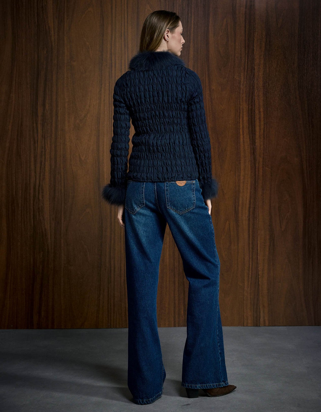 CASACO BIA MADRE REINA PELE AZUL MARINE