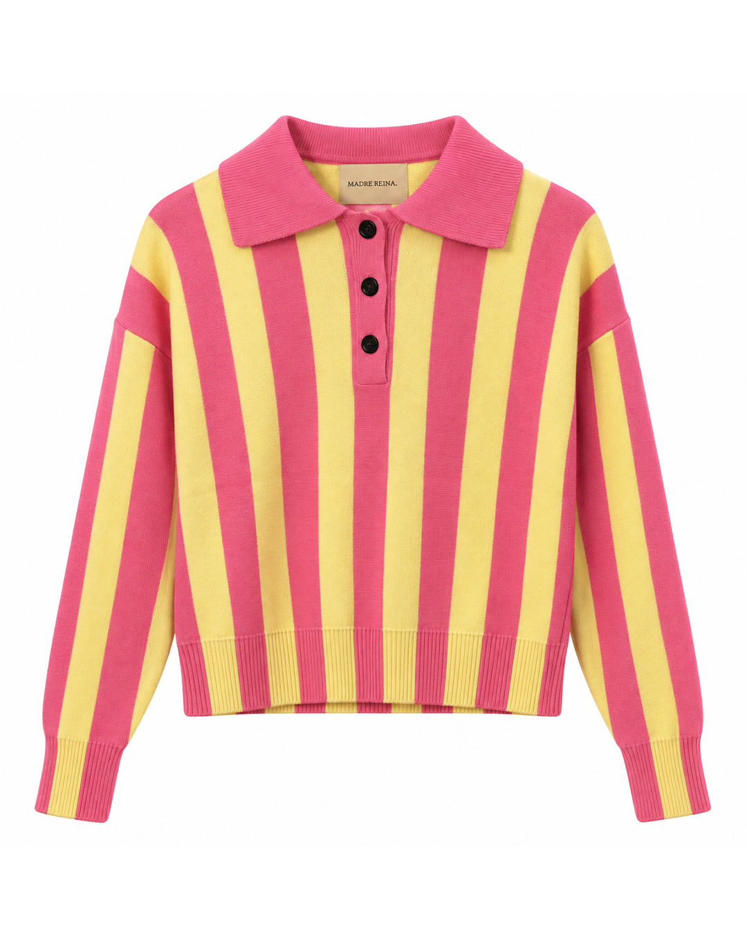 SUÉTER VITÓRIA MADRE REINA TRICOT ROSA/AMARELO