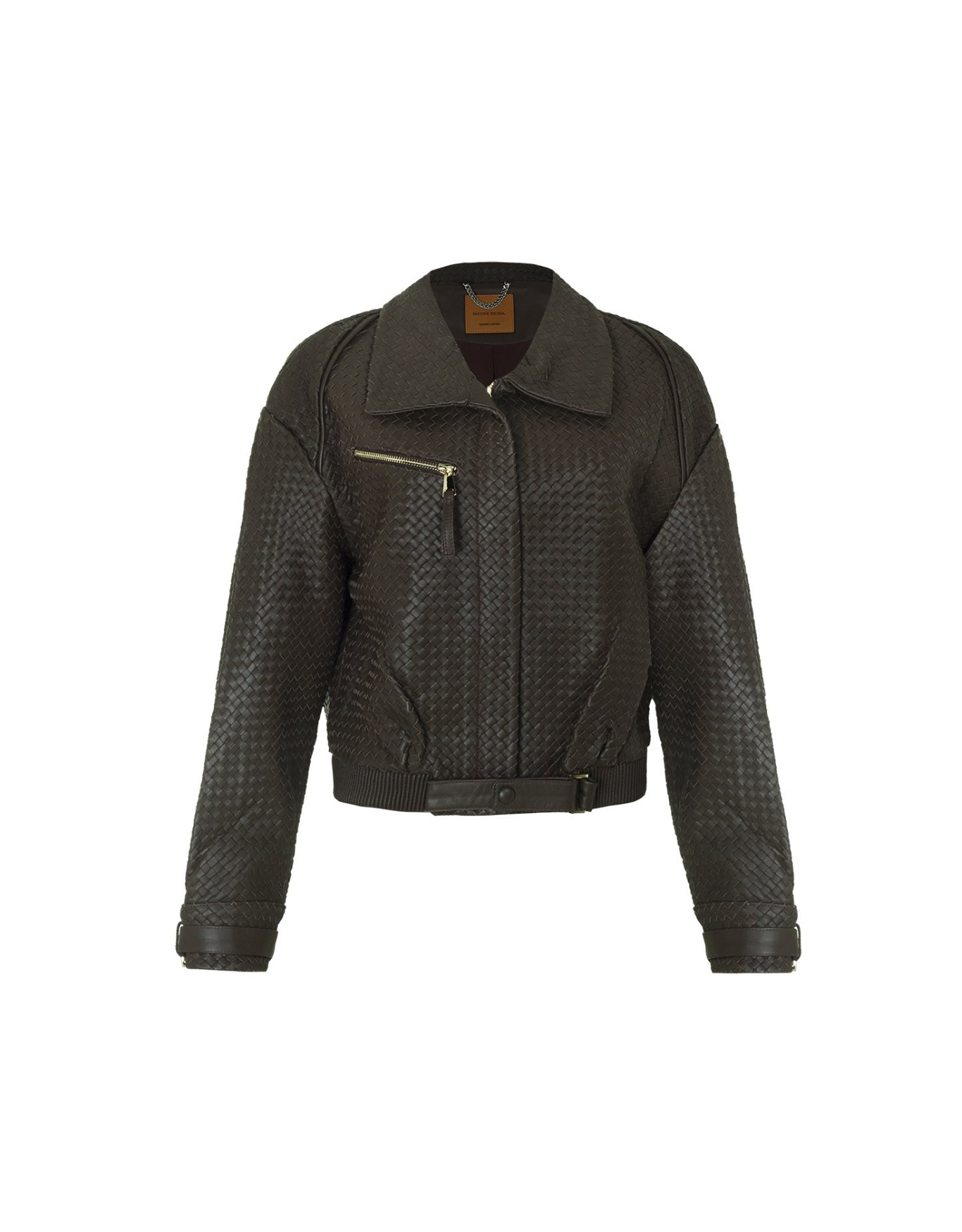 JAQUETA TRESSE MADRE REINA COURO COFFEE