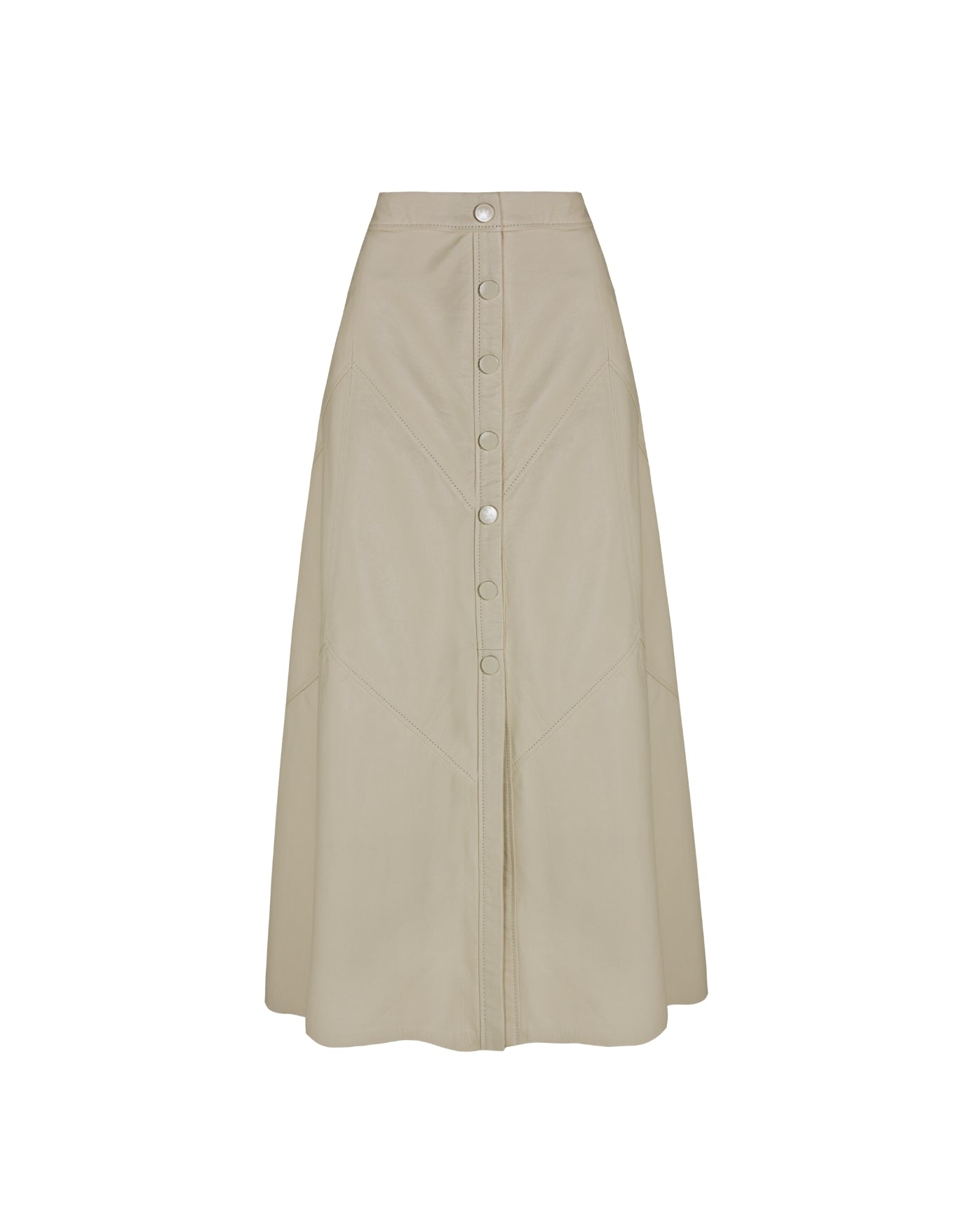 SAIA MIDI BOTÕES MADRE REINA COURO OFF WHITE