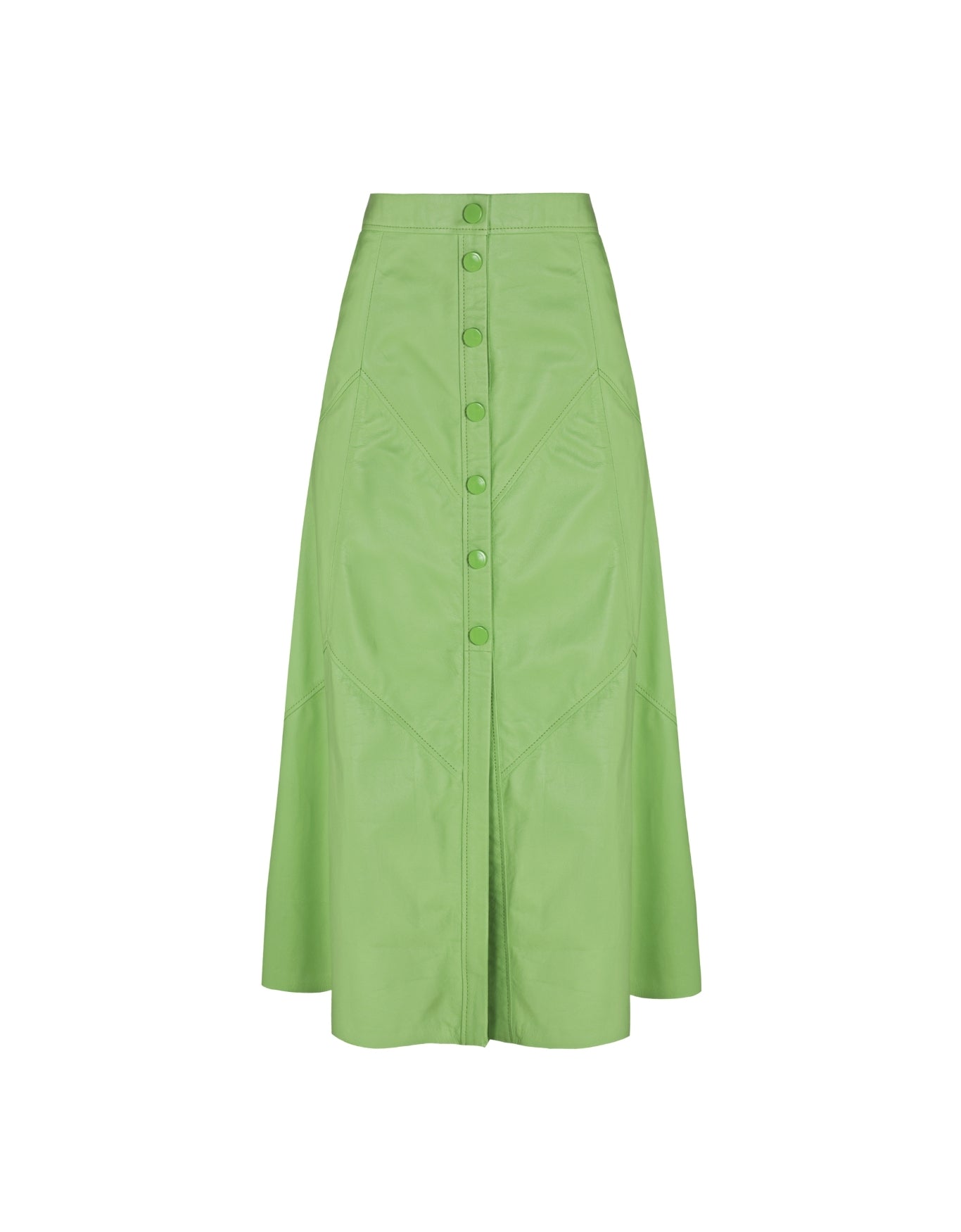 SAIA MIDI BOTÕES MADRE REINA COURO VERDE MENTA