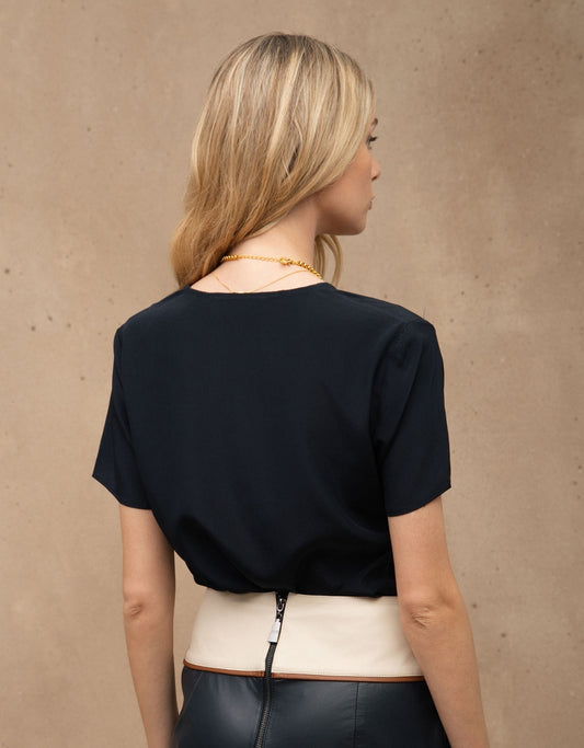 T-SHIRT CLASSIC MADRE REINA SEDA AZUL MARINE