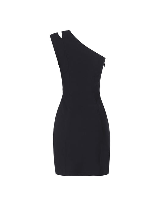 VESTIDO HELENA MADRE REINA COURO COM MALHA PRETO