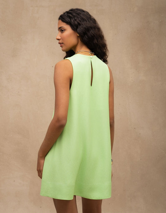 VESTIDO MARTINA MADRE REINA ALFAIATARIA VERDE LUNAR