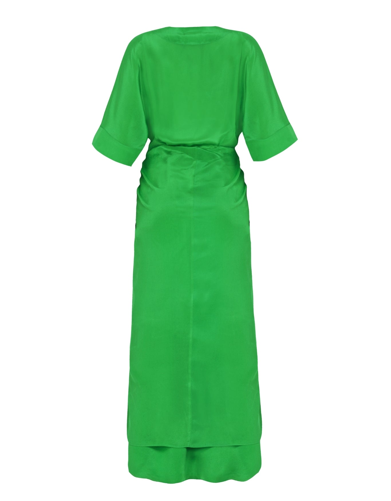 VESTIDO SIMONE MADRE REINA SEDA VERDE LEAF