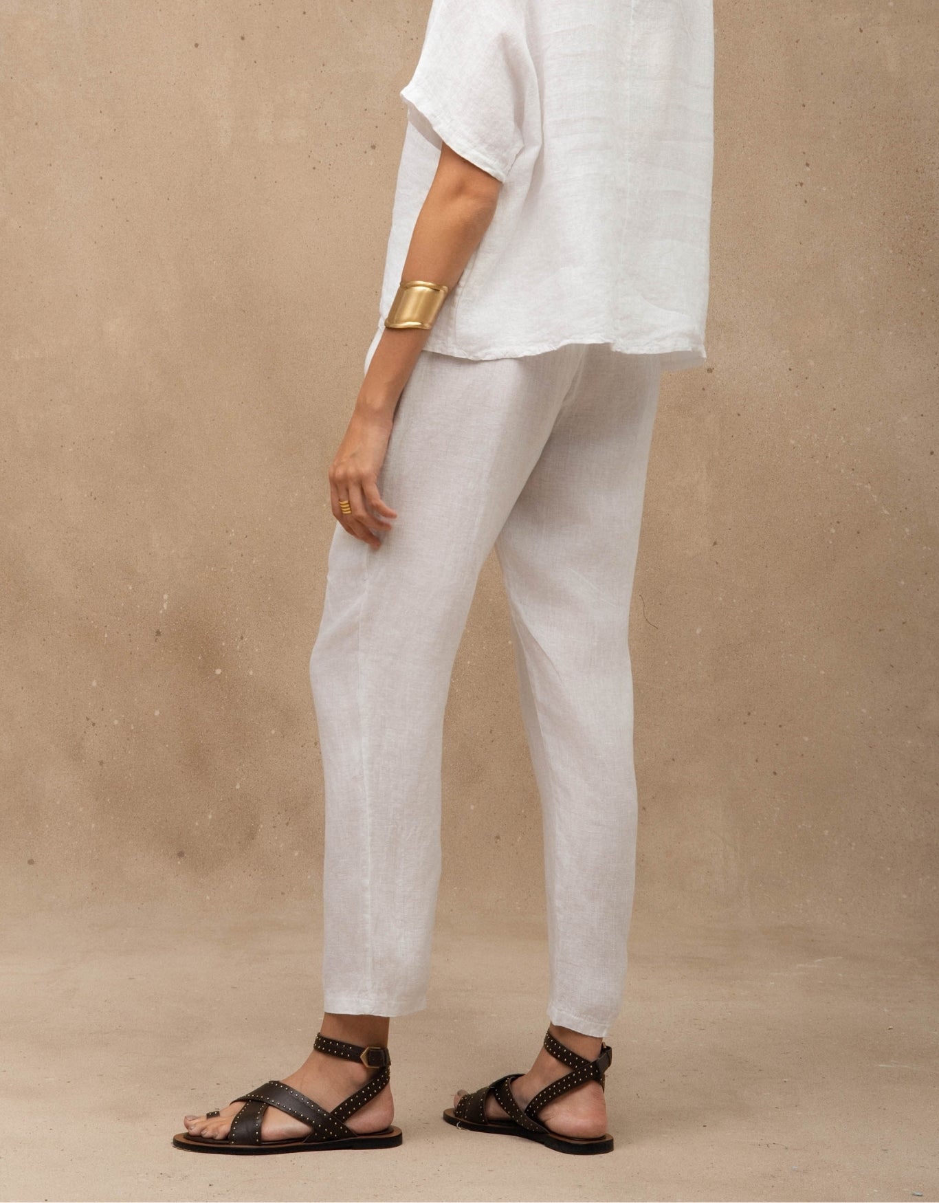 CALÇA EDUARDA MADRE REINA LINHO BRANCO