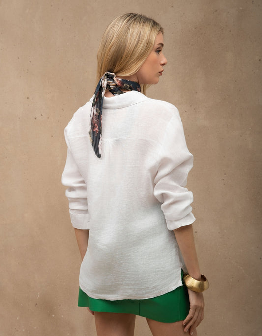 CAMISA CAROL MADRE REINA LINHO BRANCO