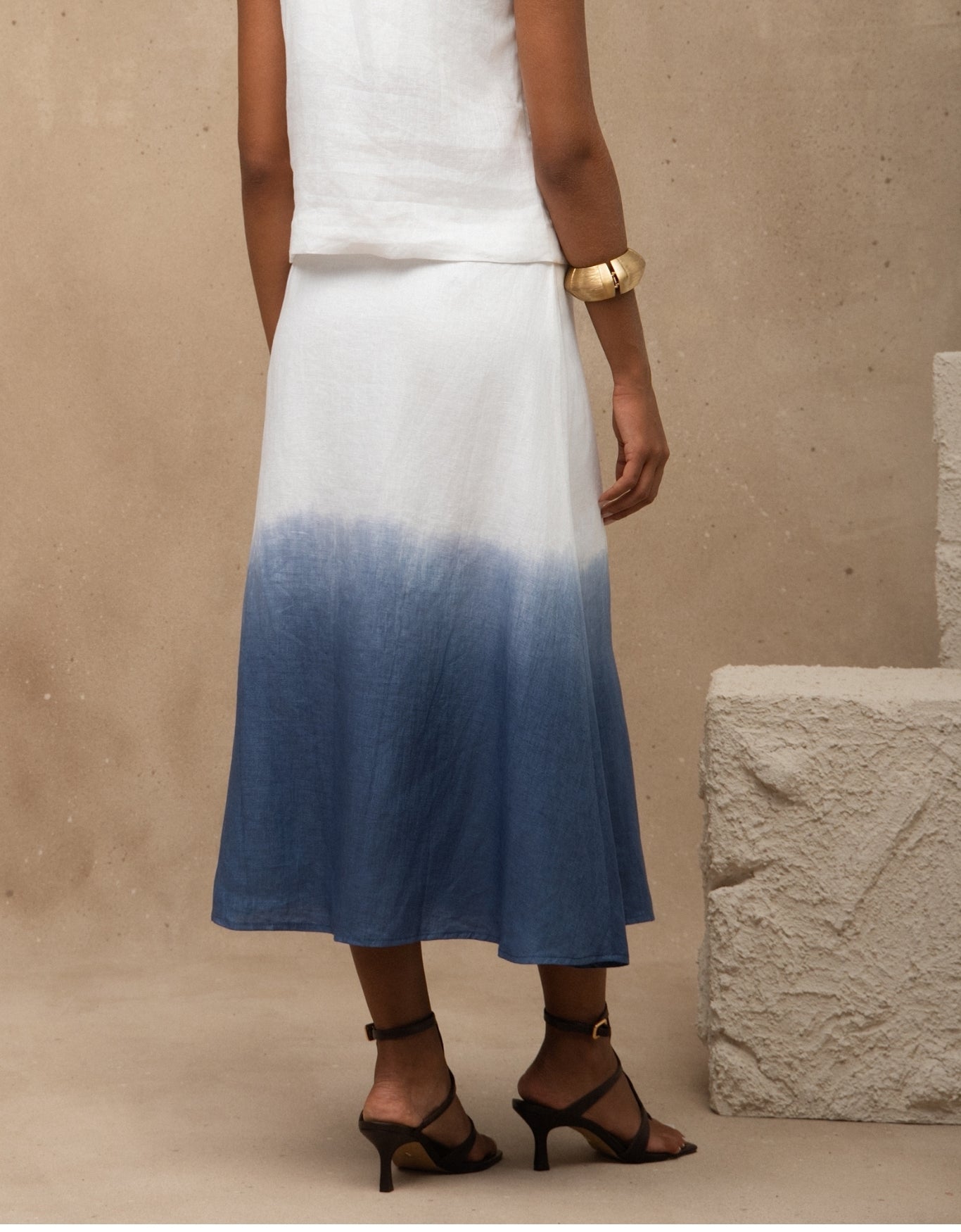 SAIA ANNA OMBRÉ MADRE REINA LINHO AZUL MARINE