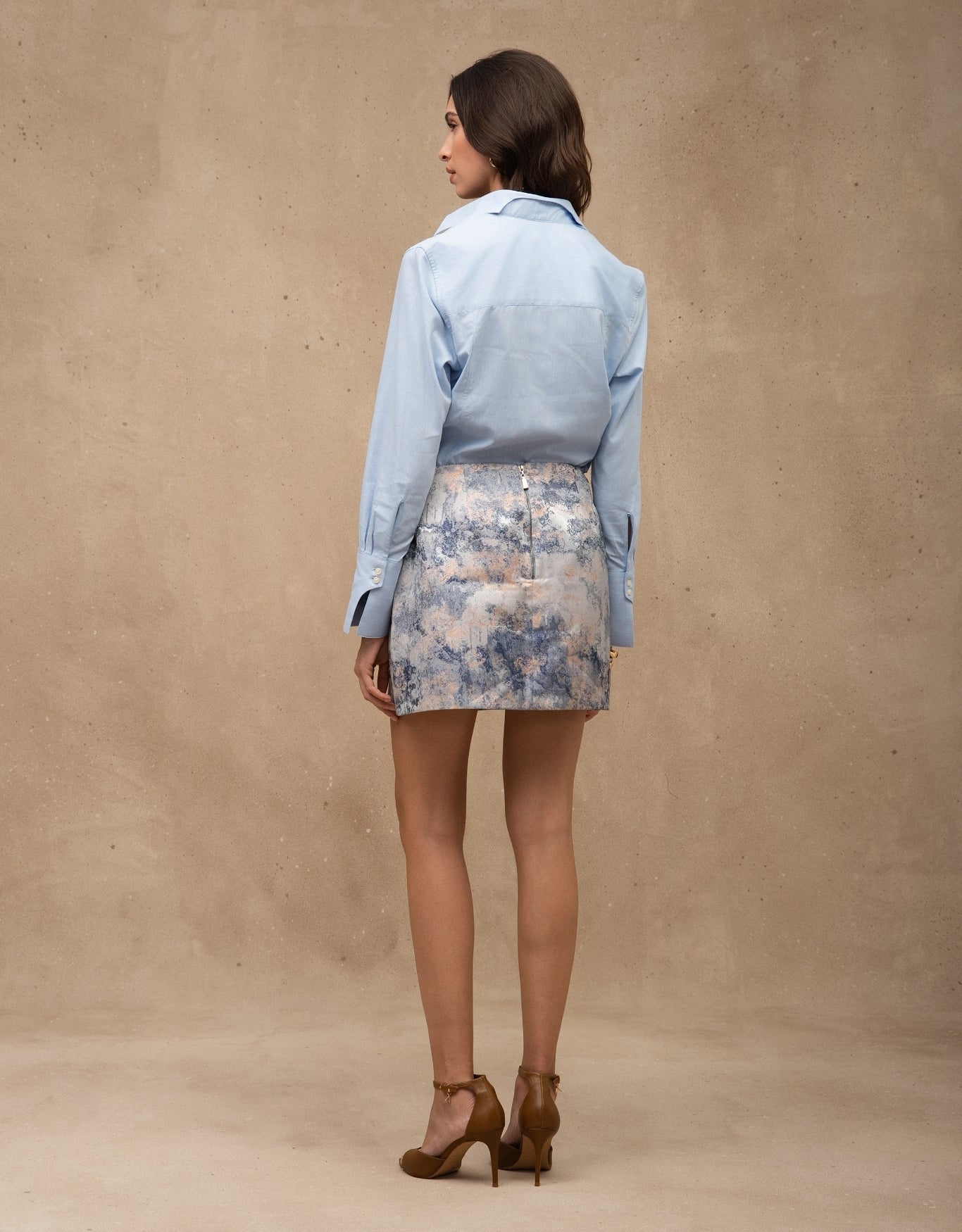 SAIA BROCADO MADRE REINA ALFAIATARIA AZUL ÁGATA