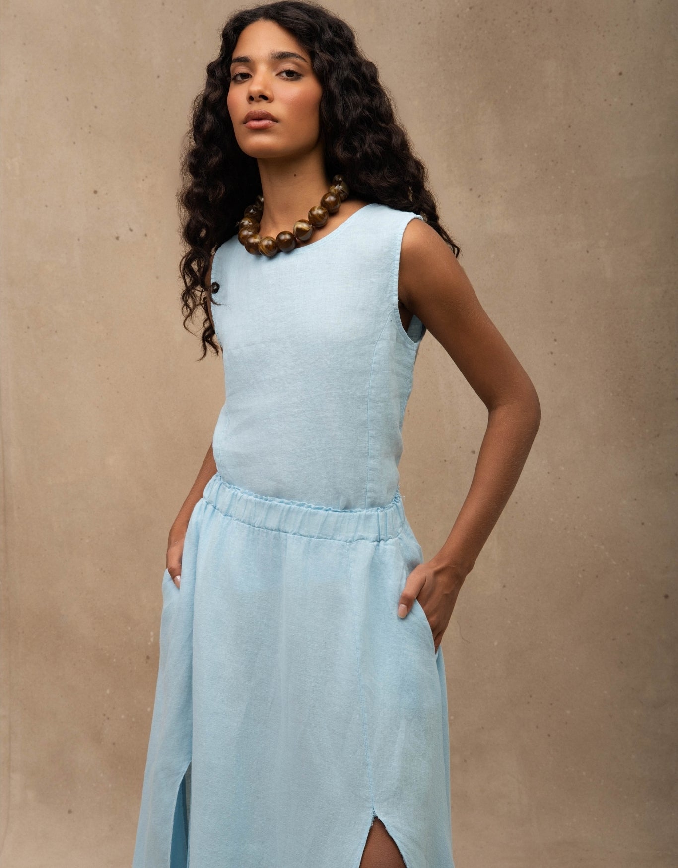 SAIA NINA MADRE REINA LINHO AZUL ÁGATA