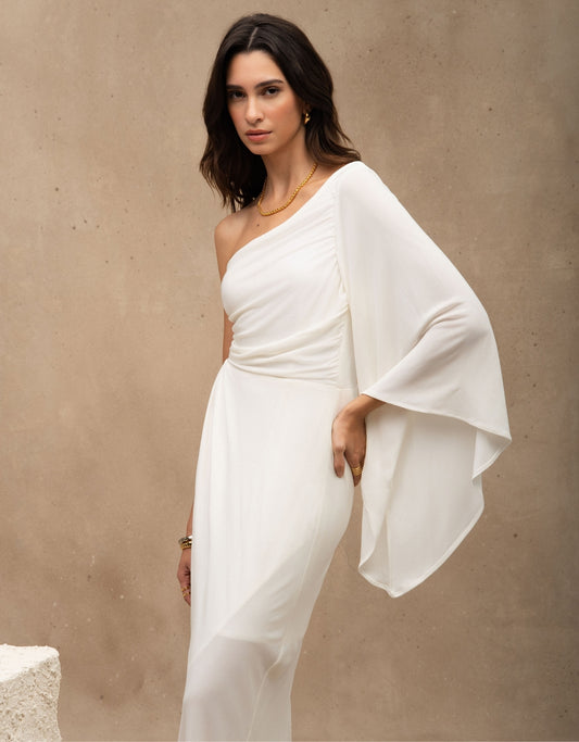 VESTIDO ANTÔNIA MADRE REINA JERSEY OFF WHITE