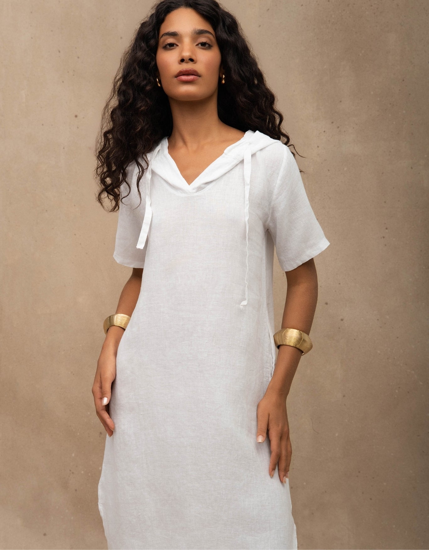 VESTIDO CAMILA MADRE REINA LINHO BRANCO