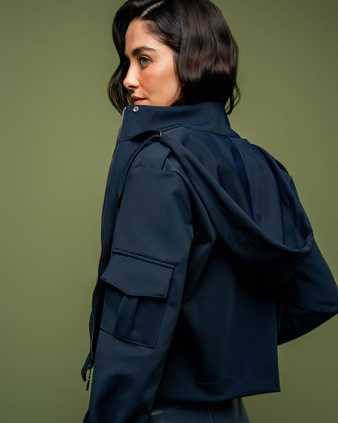 JAQUETA ALANIS MADRE REINA MALHA BLOCK AZUL MARINE