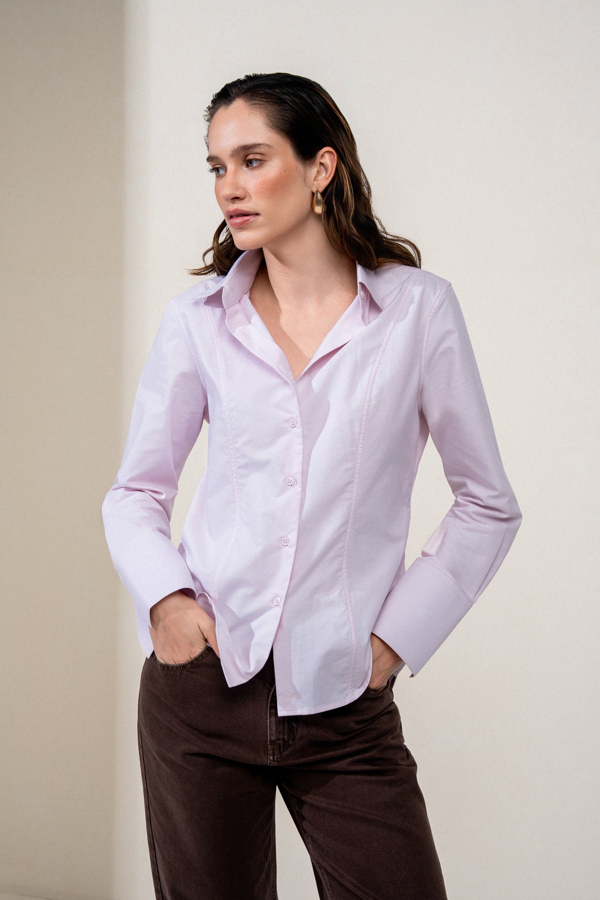 CAMISA ANNA MADRE REINA TRICOLINE ROSA