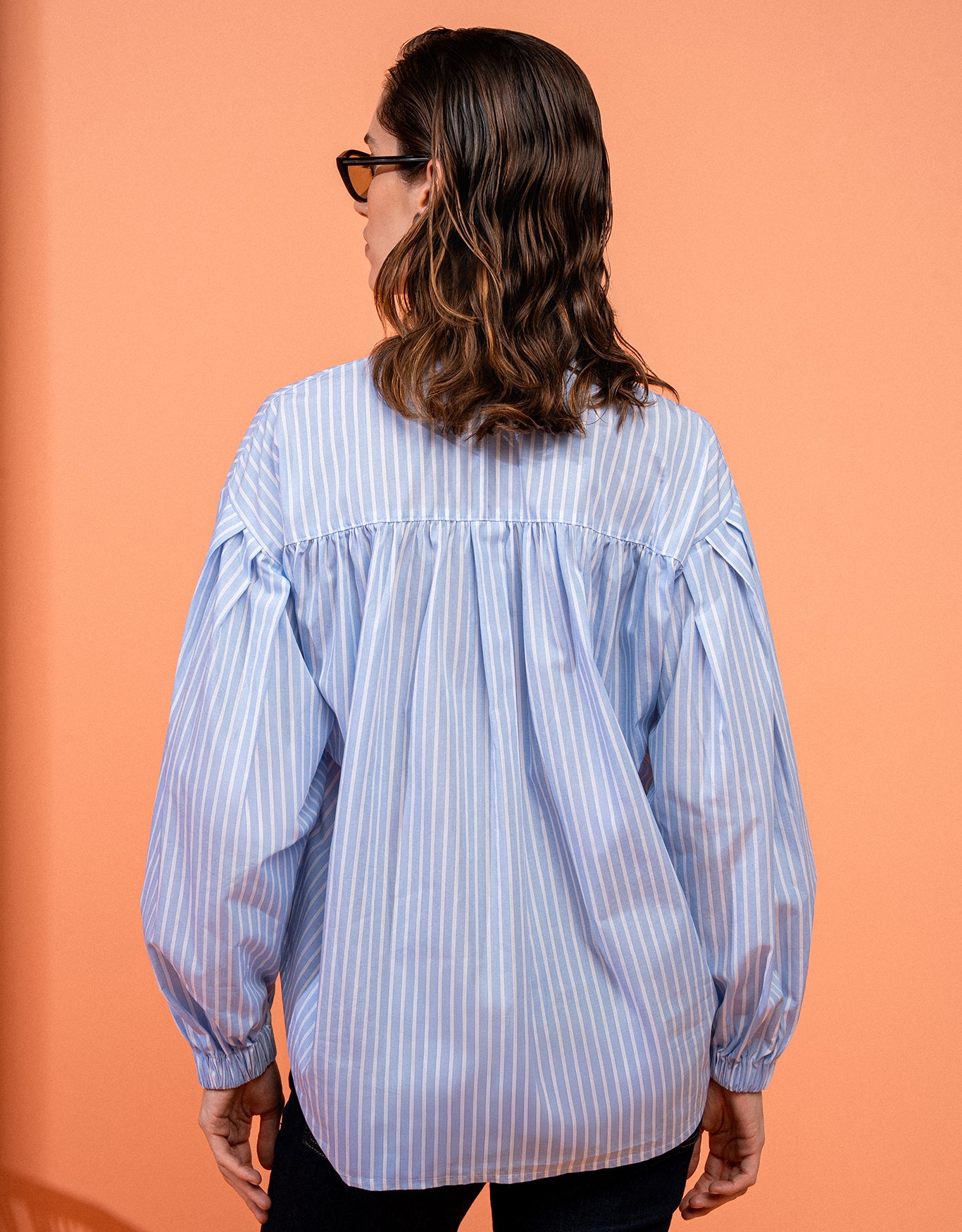CAMISA LIGIA MADRE REINA TRICOLINE AZUL OASIS