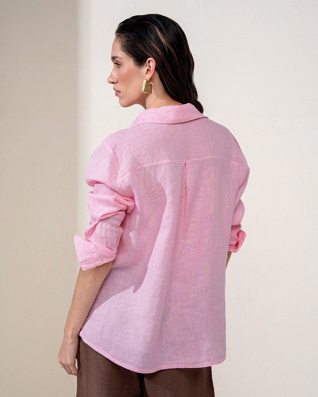 CAMISA CLASSIC MADRE REINA LINHO ROSA BRISA