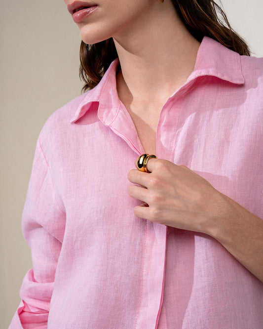CAMISA CLASSIC MADRE REINA LINHO ROSA BRISA