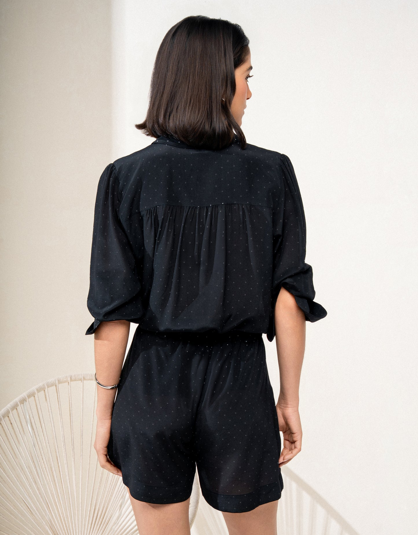 CAMISA POÁ MADRE REINA SEDA POA PRETO
