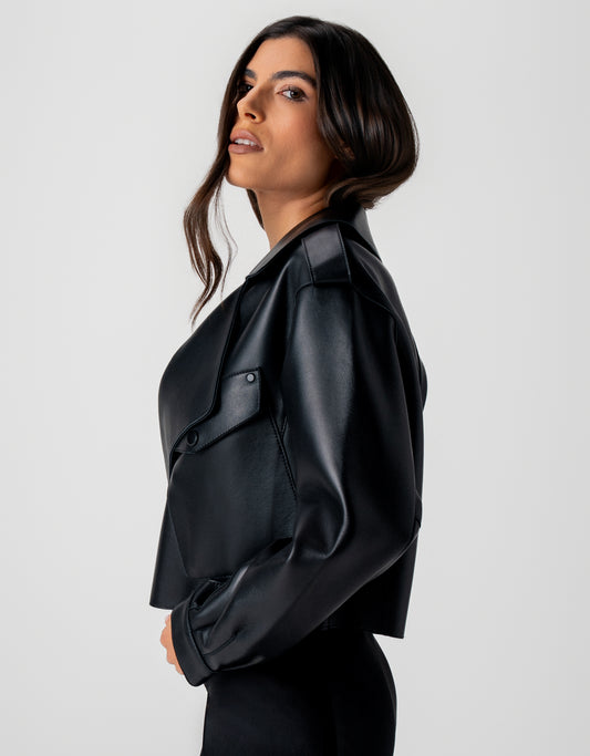 JAQUETA ANITA MADRE REINA COURO PRETO