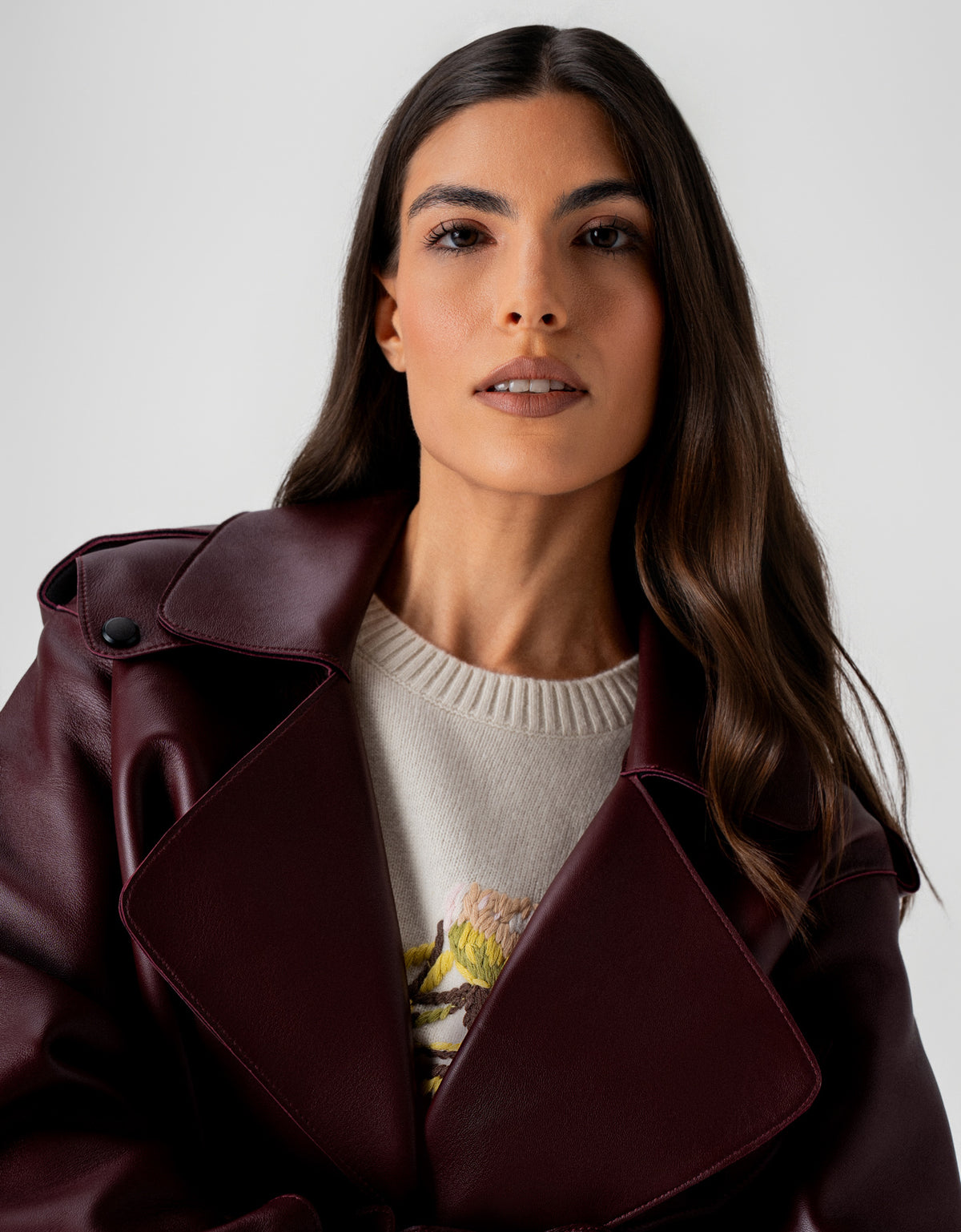 JAQUETA ANITA MADRE REINA COURO PINOT