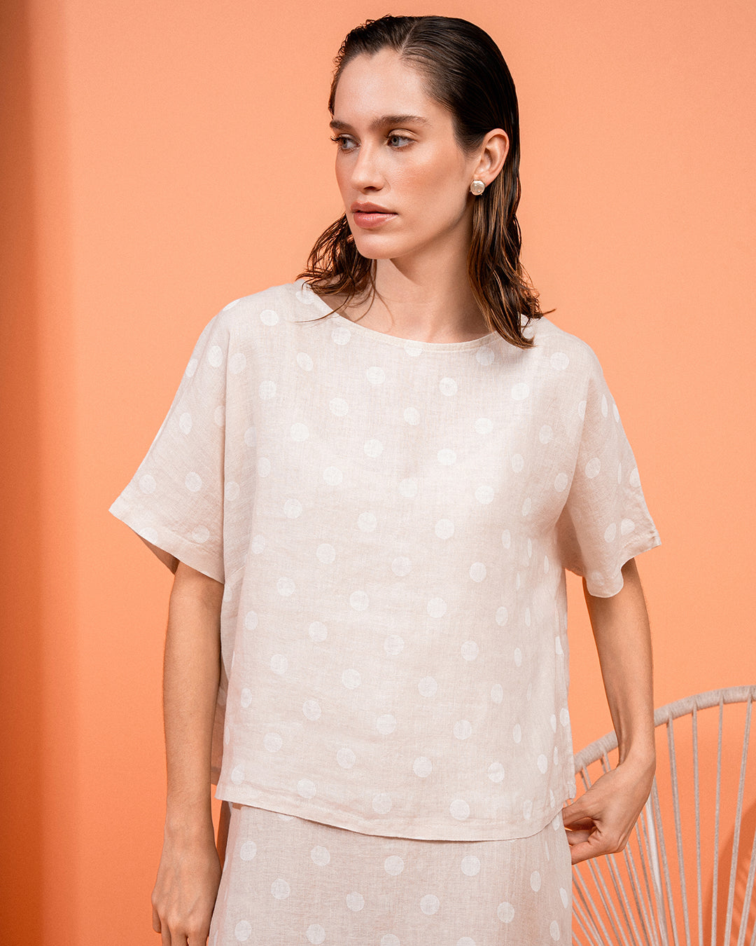 BLUSA POÁ MADRE REINA LINHO CREMA
