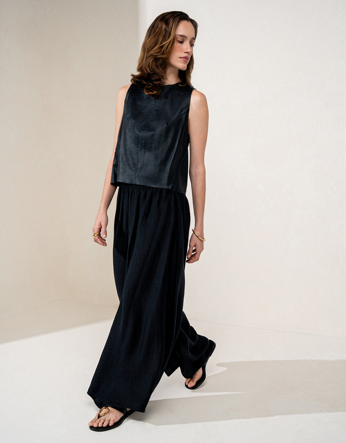 CALÇA PANTALONA LORENA MADRE REINA PRETO