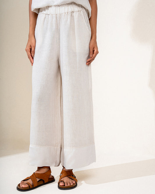 CALÇA MIRELLA MADRE REINA LINHO CREMA