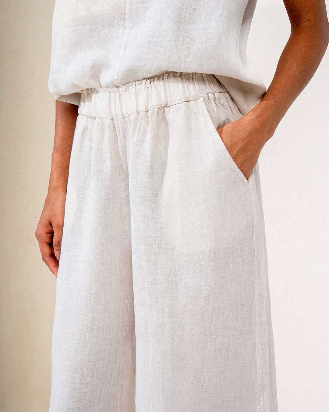 CALÇA MIRELLA MADRE REINA LINHO CREMA