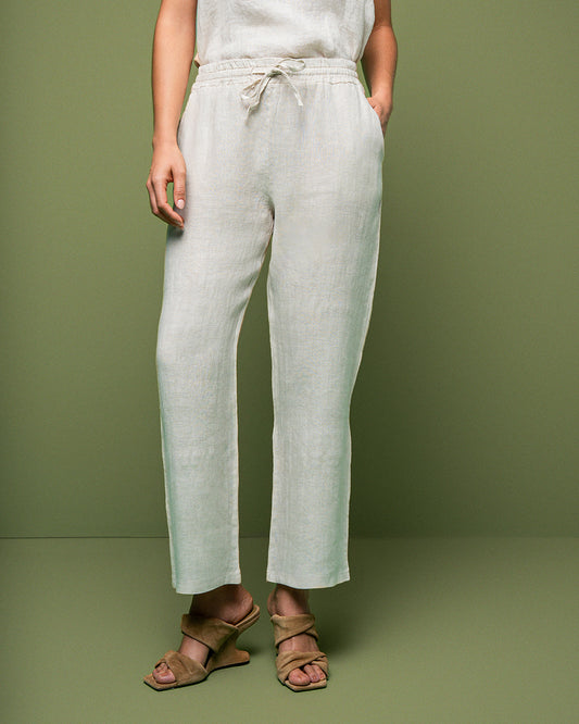 CALÇA JOGGER MADRE REINA LINHO CREMA