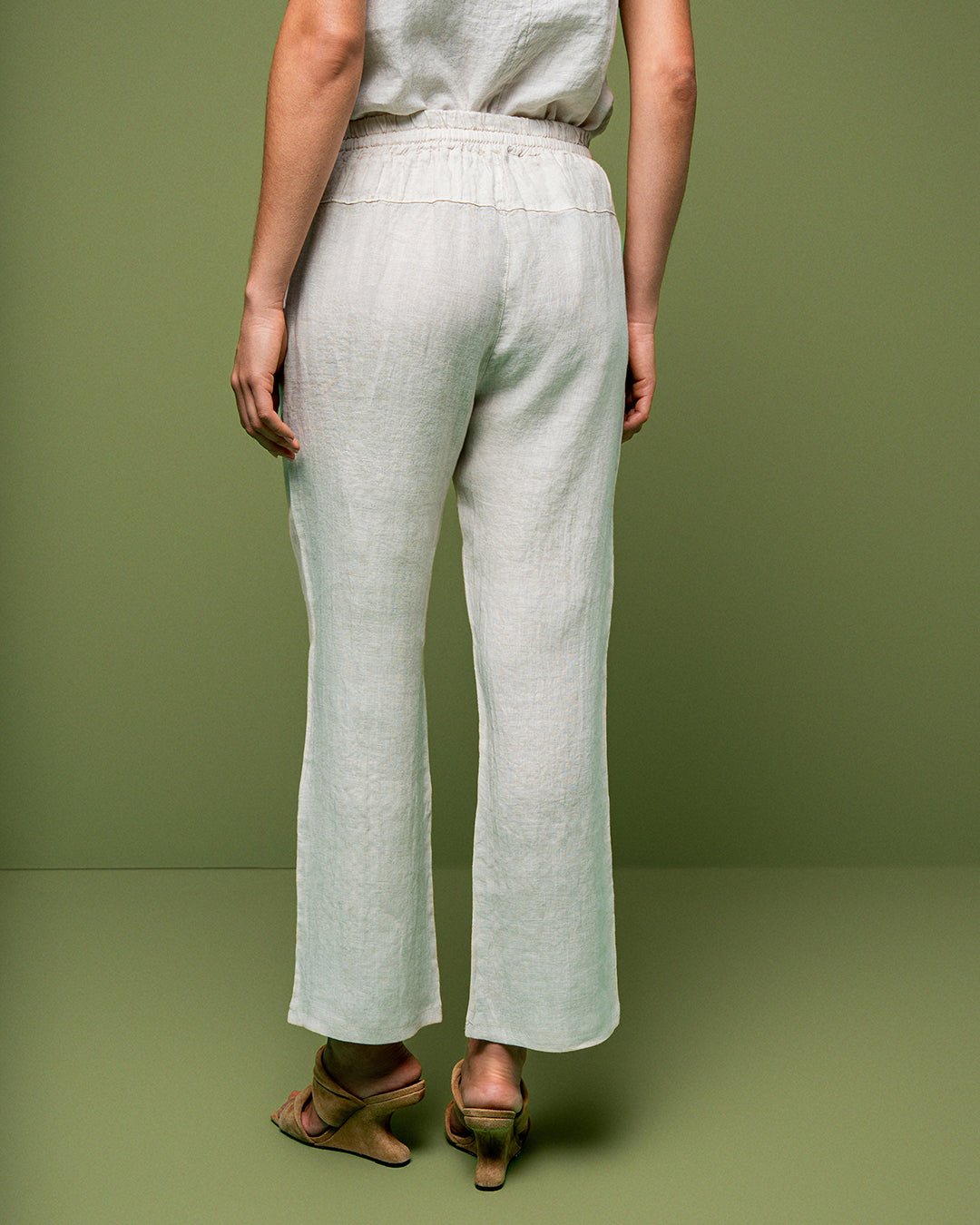 CALÇA JOGGER MADRE REINA LINHO CREMA