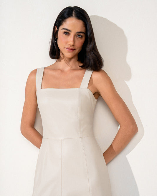 VESTIDO LAURA MADRE REINA COURO CREMA