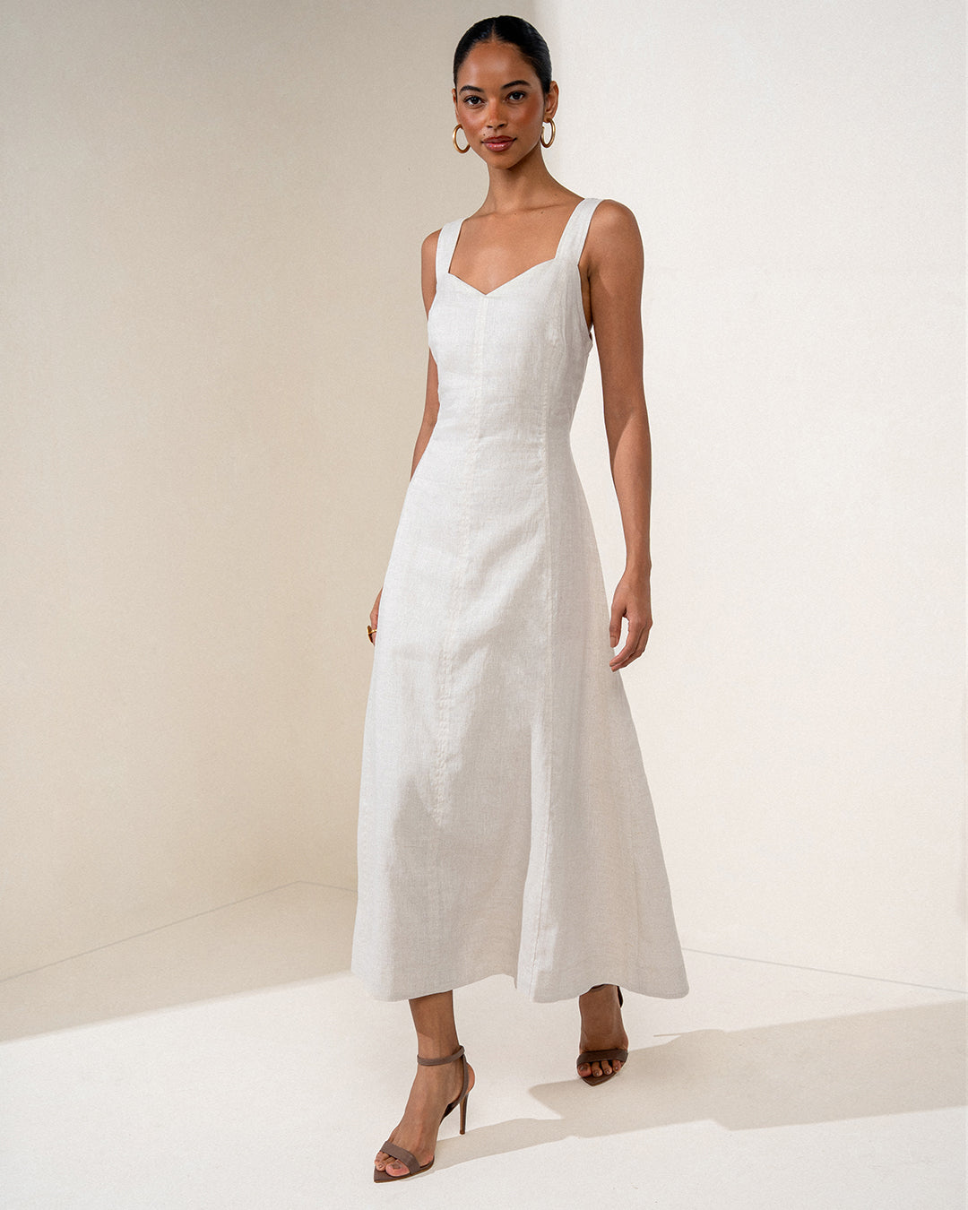 VESTIDO CORA MADRE REINA LINHO CREMA
