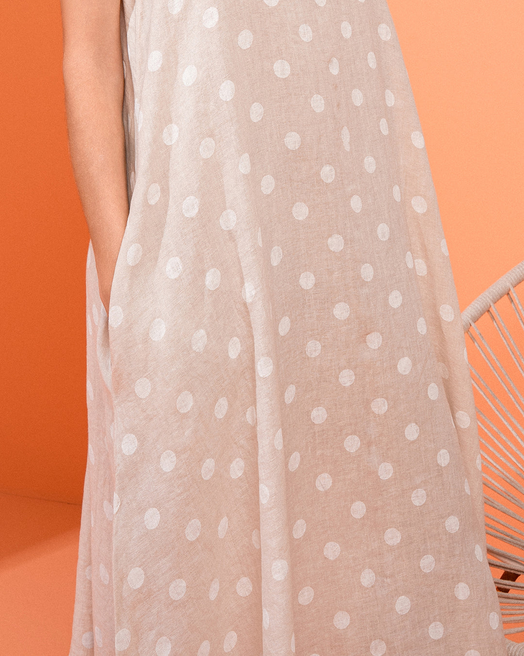 VESTIDO POÁ MADRE REINA LINHO CREMA