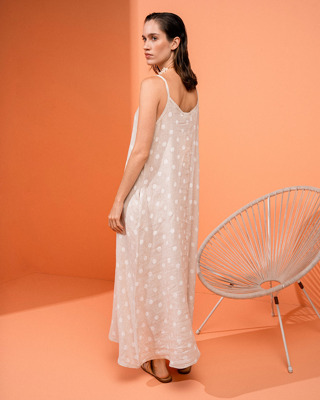 VESTIDO POÁ MADRE REINA LINHO CREMA