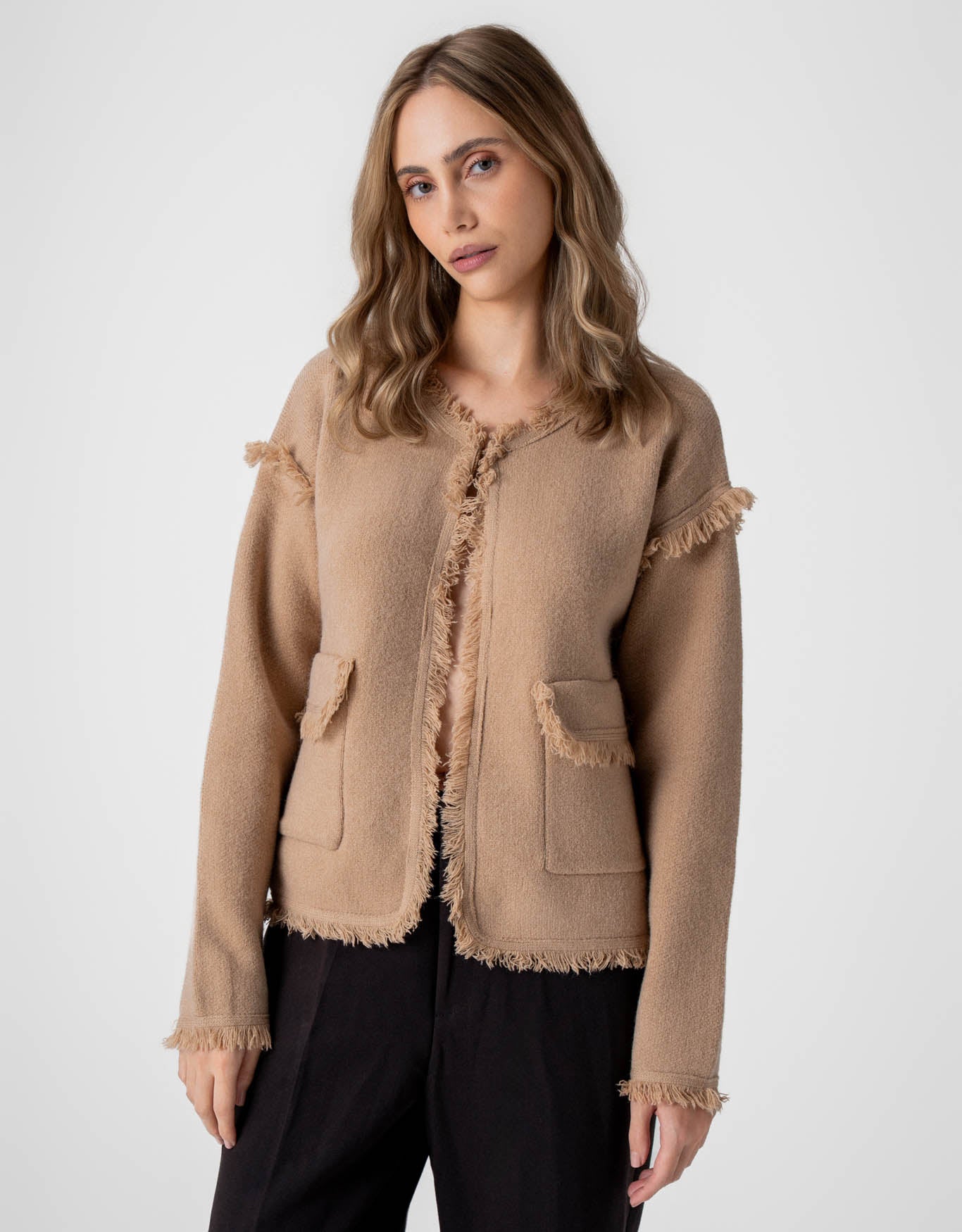 CASACO BETINA MADRE REINA TRICOT BEGE