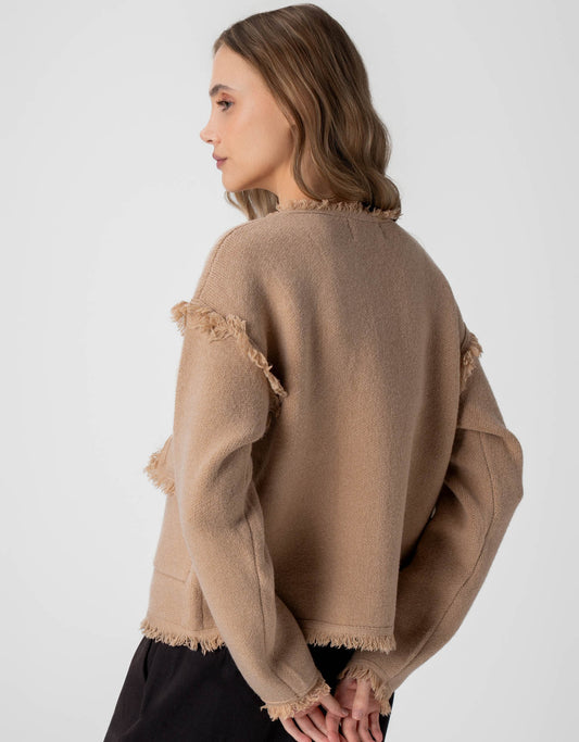 CASACO BETINA MADRE REINA TRICOT BEGE