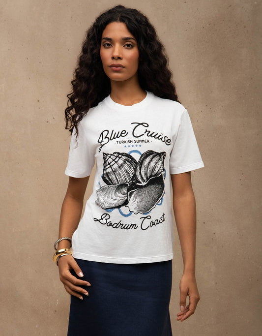 T-SHIRT BLUE CRUISE MADRE REINA BRANCA