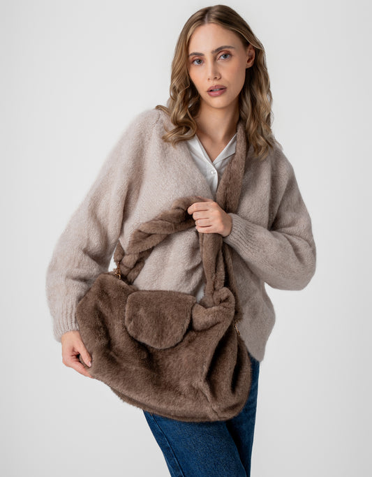 BOLSA DUDA MADRE REINA LIKE FUR TAUPE